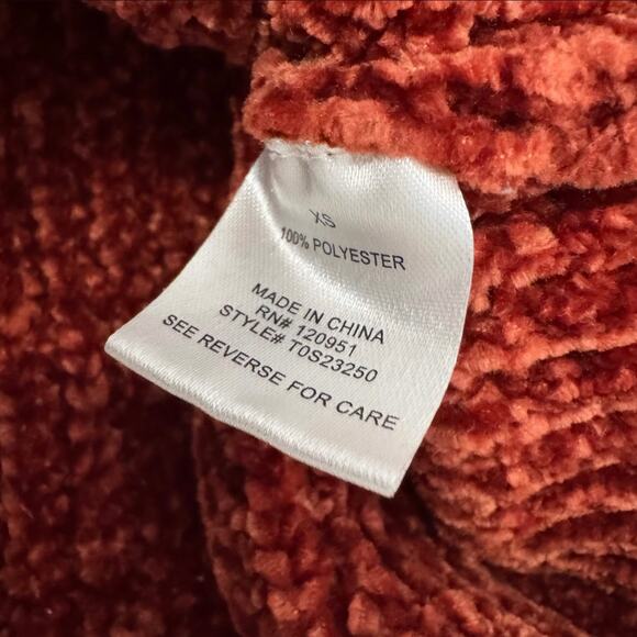 Pink Rose Red Long Sleeve Chunky Cropped Sweater Size X-small - Picture 5 of 6